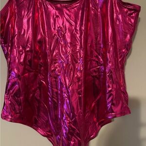 Fashion Nova Pink Metallic Swimsuit